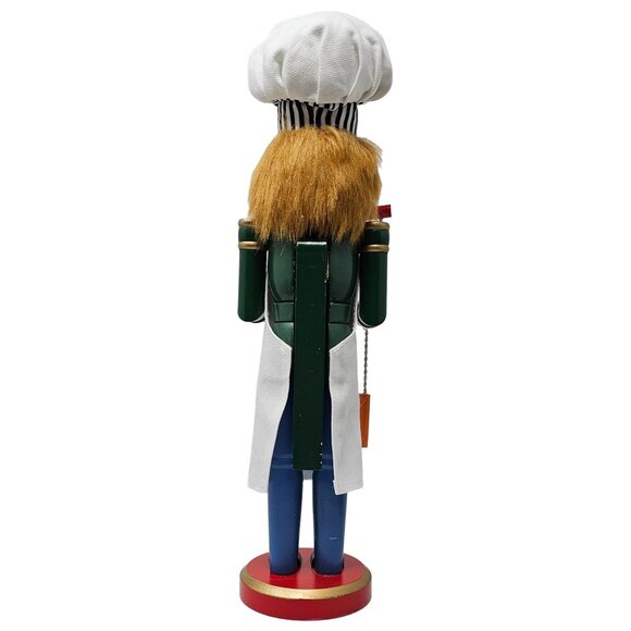 Backyard BBQ Barbeque Grill Dad Hot Dog 14" Wood Nutcracker - Picture 4 of 5